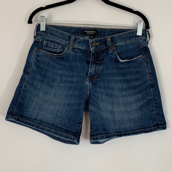 Banana Republic Blue Denim Bermuda Jean Shorts - Picture 1 of 7